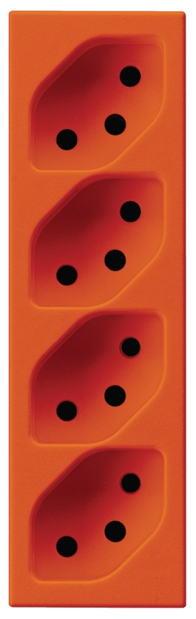 Produktbild FLF 413 103 - FLF-Steckdose 4xT13-parallel, orange mit Steckklemmen