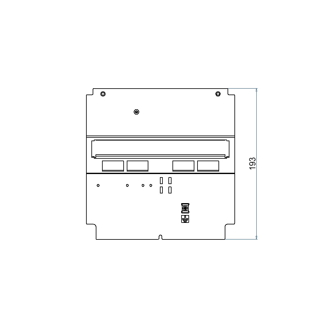 Produktbild UBD 210 290 - Steckdoseneinsatz mit 4x 45x45- und 4x MH-Ausschnitten, leer