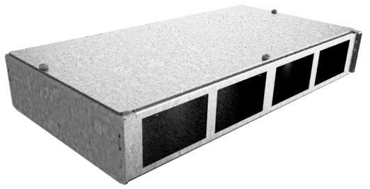 Produktbild DBH 100 401  -  Anschlussbox DBH 100 für 4 FLF horizontal aus SVZ, leer