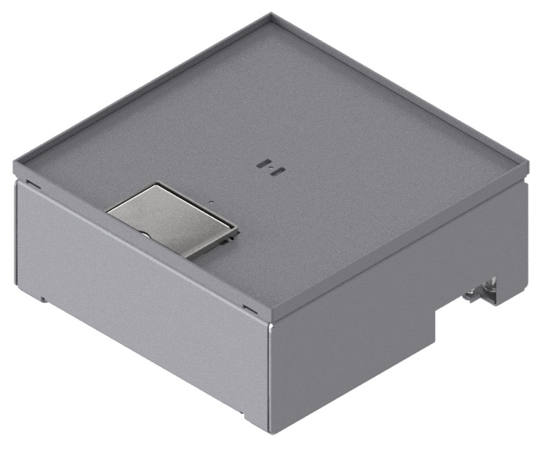 Produktbild UBD 212 051  -  Unterflur-Bodendose UBD 210 inkl. Deckel, flach (SVZ), ohne Kante, 5mm Vertiefung und 1 Schnurauslass
