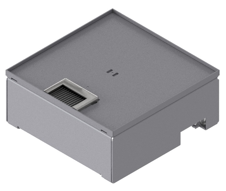 Produktbild UBD 212 052  -  Unterflur-Bodendose UBD 210 inkl. Deckel, flach (SVZ), ohne Kante, 5mm Vertiefung und 1 Bürstenauslass