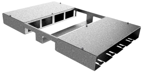 Produktbild DBH 200 400  -  Doppelbox DBH 200 für 2x4 FLF horizontal aus SVZ 1.25mm, leer
