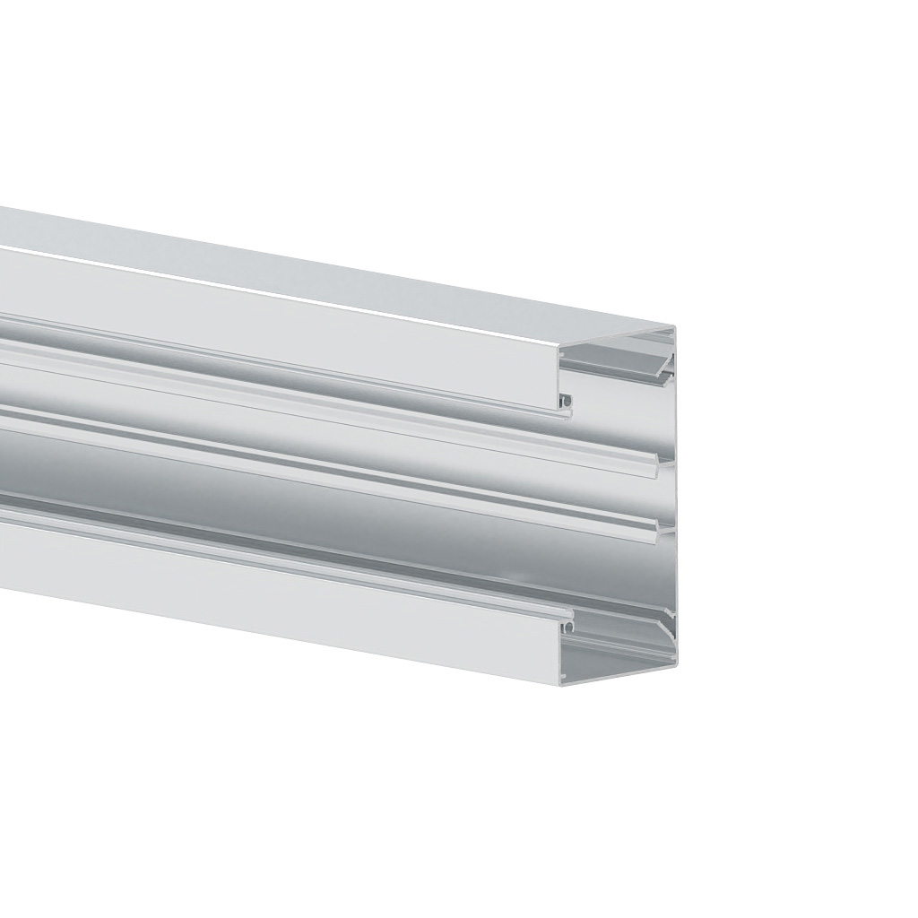 Produktbild BRA 060 130  -  Brüstungskanal BRA 60x130/80, Aluminium natureloxiert BRA-UT, Unterteil ohne Bodenlochung, mit DIN-Montagesc
