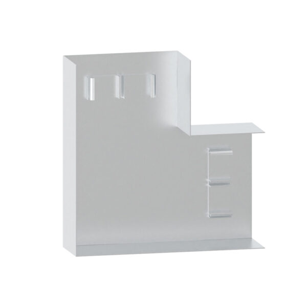Produktbild BRA 060 138  -  Flachwinkel zu Brüstungskanal BRA 60x130/80 BRA-FW, stossabdeckendes Haubenformteil, Aluminium natureloxiert
