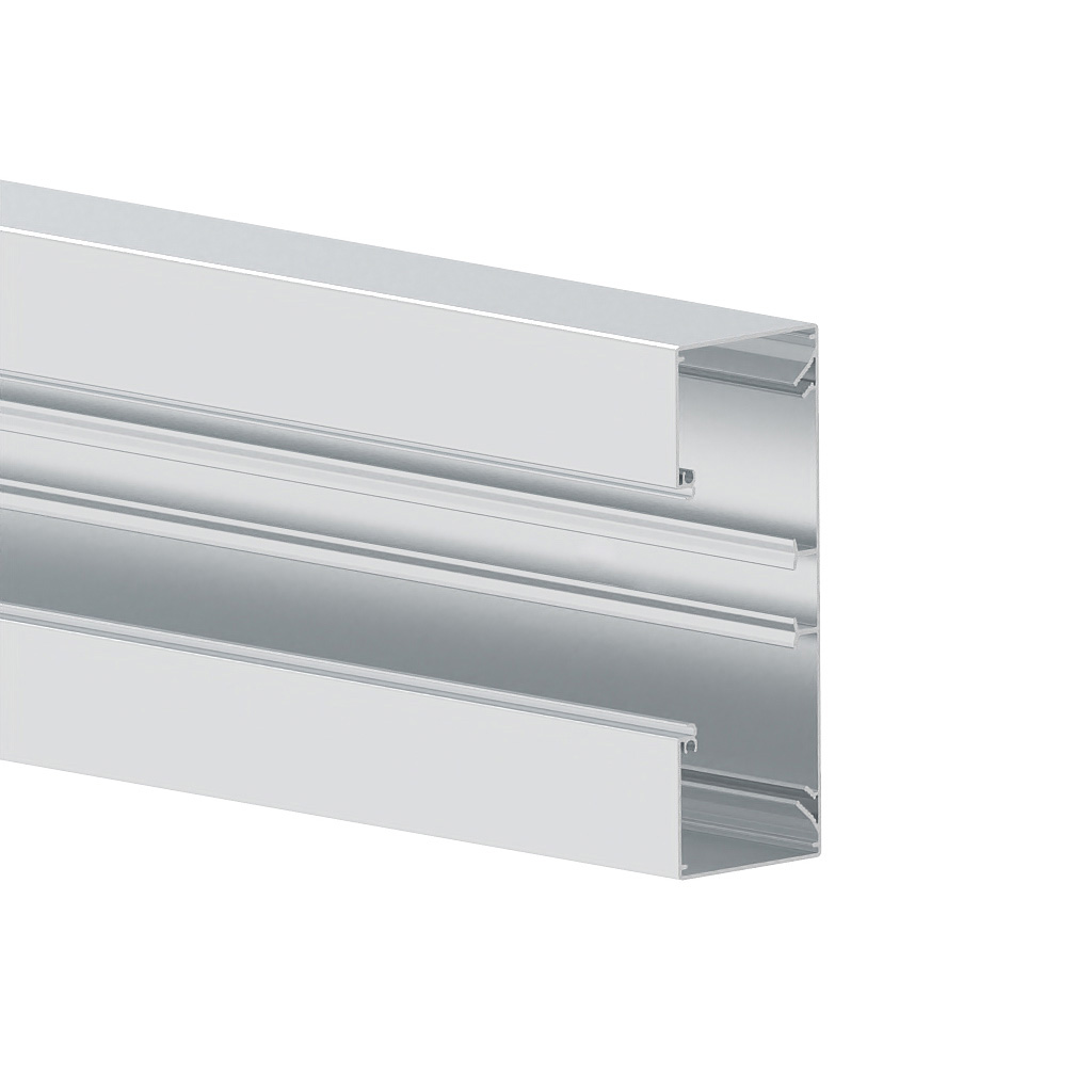 Produktbild BRA 060 170  -  Brüstungskanal BRA 60x170/80, Aluminium natureloxiert BRA-UT, Unterteil ohne Bodenlochung, mit DIN-Montagesc