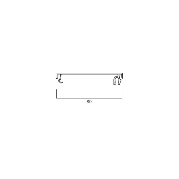 Produktbild BRA 080 131 -  Brüstungskanal Oberteil aus Aluminium natureloxiert, 80mm BRA-OT, Länge 1000mm
