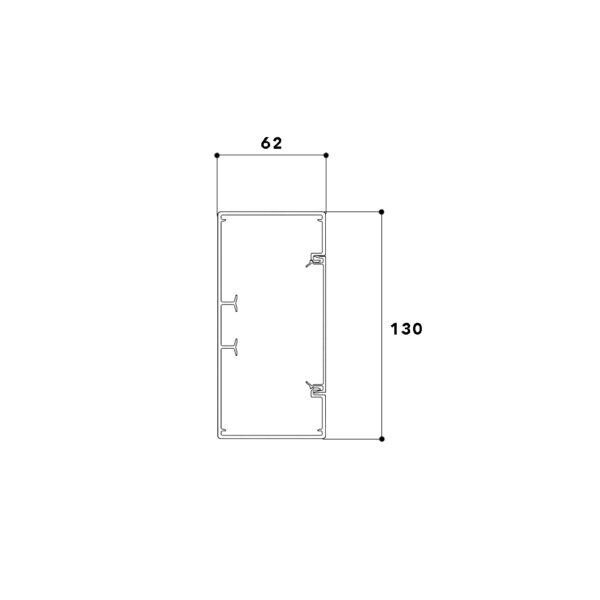 Produktbild BRK 060 130  -  Brüstungskanal BR 60x130/80, Kunststoff PVC reinweiss RAL 9010 BR-SET, Unter- und Oberteil, mit Bodenlochung und
