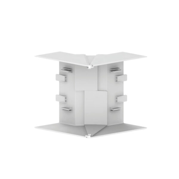 Produktbild BRK 060 134  -  Gelenk-Inneneck zu Brüstungskanal BR 60x130/80 BR-IEV, Verstellbereich +/- 10°, Kunststoff reinweiss RAL 9010