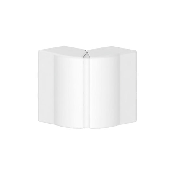 Produktbild BRK 060 136  -  Gelenk-Ausseneck zu Brüstungskanal BR 60x130/80 BR-AEV, Verstellbereich +/- 10°, Kunststoff reinweiss RAL 9010