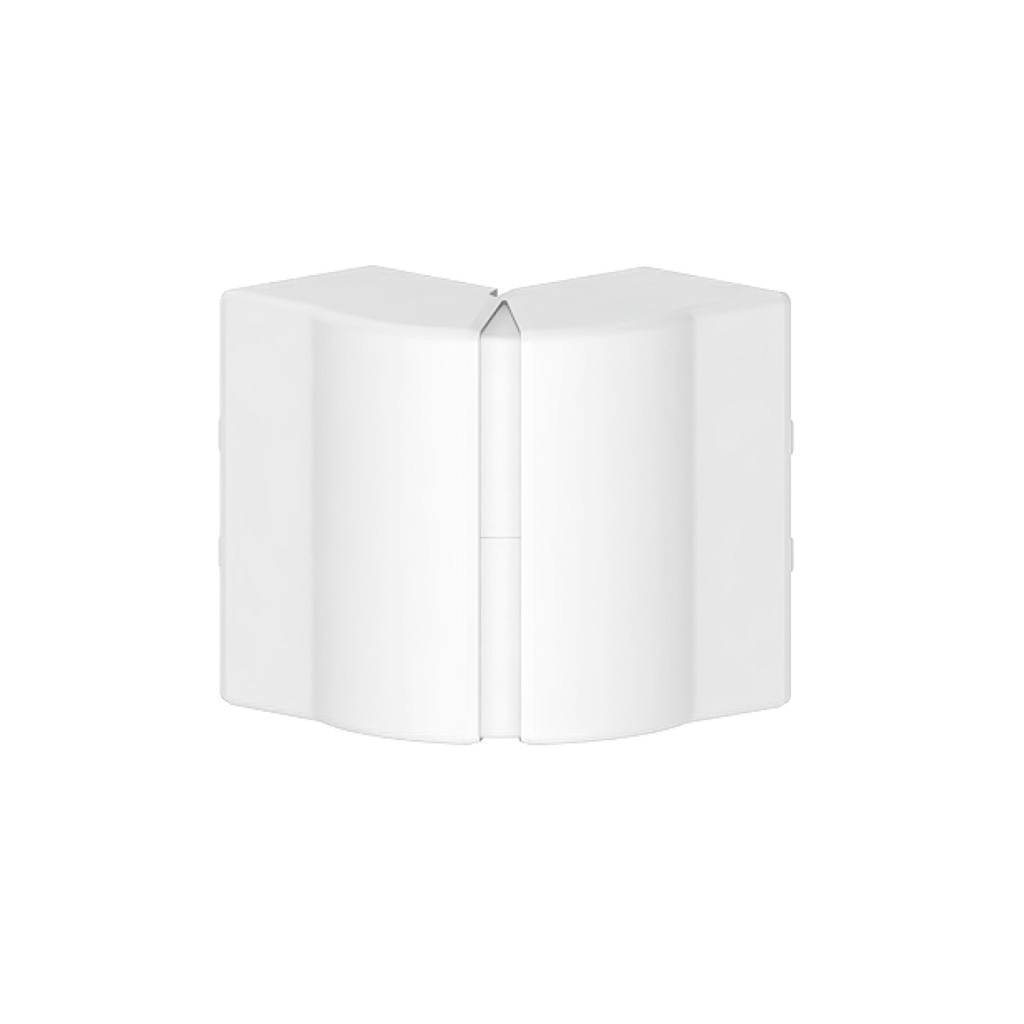 Produktbild BRK 060 136  -  Gelenk-Ausseneck zu Brüstungskanal BR 60x130/80 BR-AEV, Verstellbereich +/- 10°, Kunststoff reinweiss RAL 9010