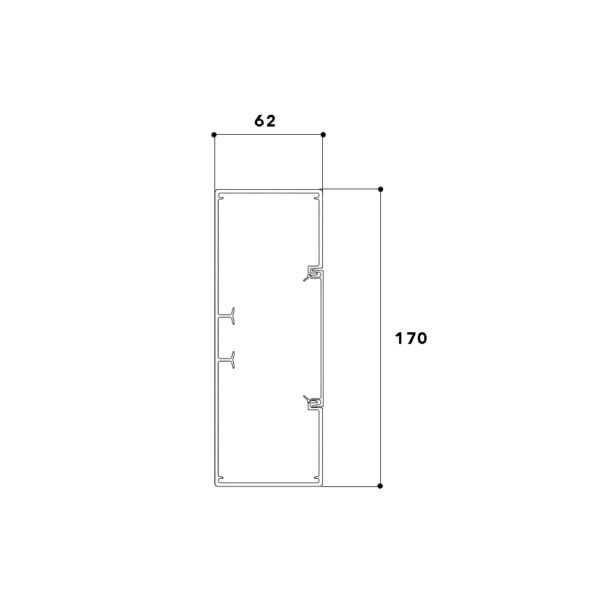 Produktbild BRK 060 170  -  Brüstungskanal BR 60x170/80, Kunststoff PVC reinweiss RAL 9010 BR-SET, Unter- und Oberteil, mit Bodenlochung und