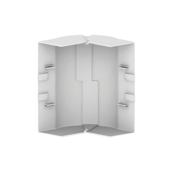 Produktbild BRK 060 176  -  Gelenk-Ausseneck zu Brüstungskanal BR 60x170/80 BR-AEV, Verstellbereich +/- 10°, Kunststoff reinweiss RAL 9010