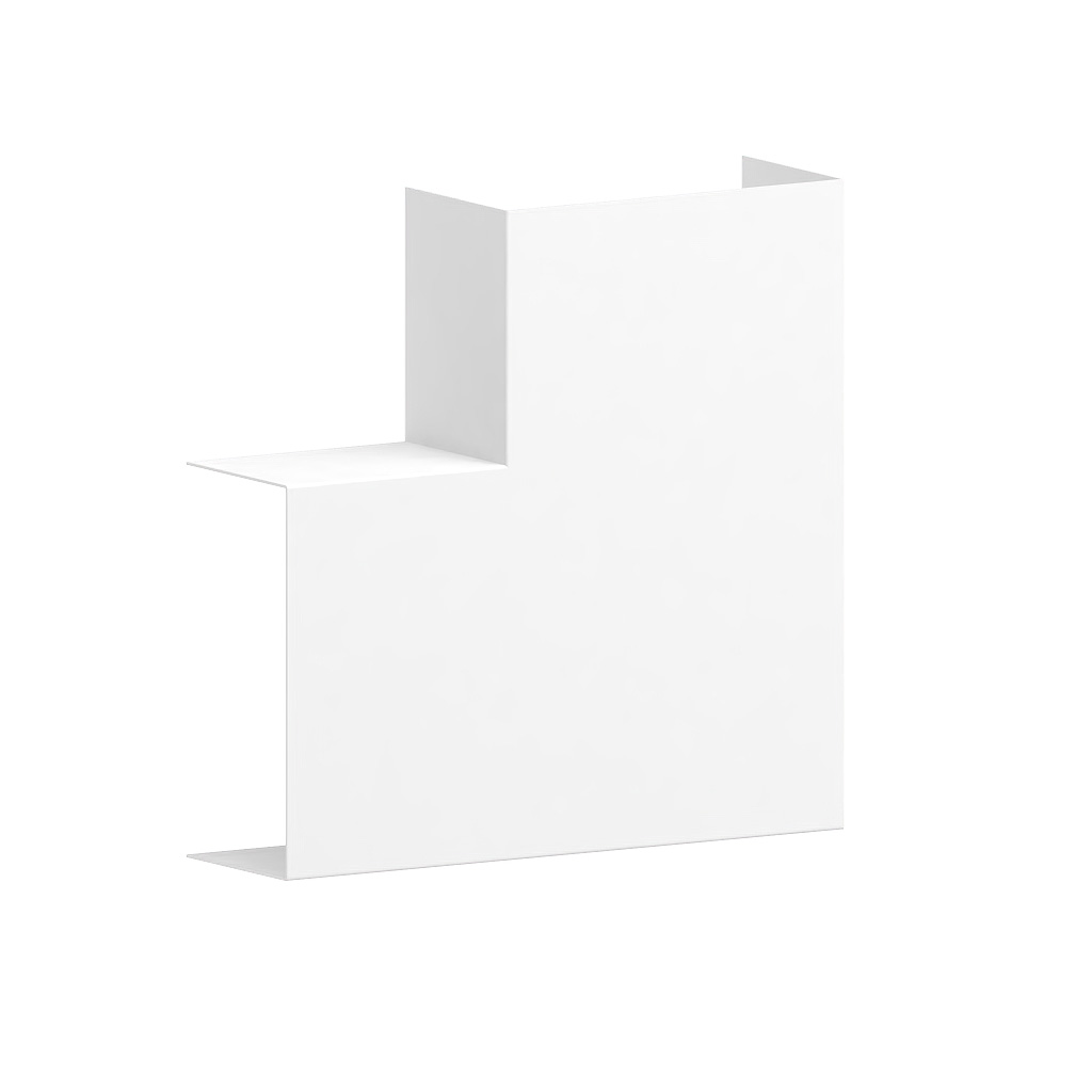 Produktbild BRW 060 138  -  Flachwinkel zu Brüstungskanal BRW 60x130/80 BRA-FW, stossabdeckendes Haubenformteil, Aluminium reinweiss RAL 901