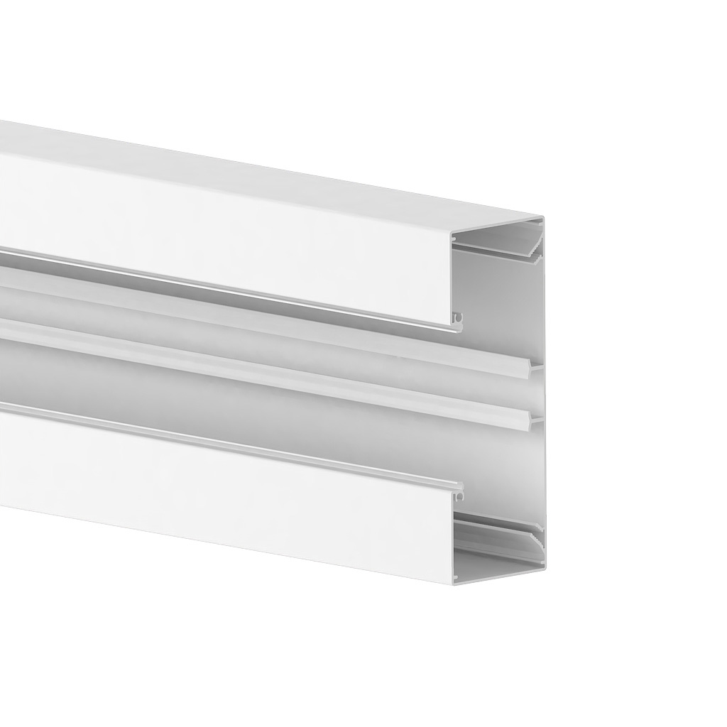 Produktbild BRW 060 170  -  Brüstungskanal BRW 60x170/80, Aluminium reinweiss RAL 9010 BRA-UT, Unterteil ohne Bodenlochung, mit DIN-Mont