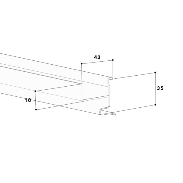 Produktbild BRZ 000 001  -  Trennsteg PVC, 2-fach rastbar, Höhe = 60mm  TS 60 extra
