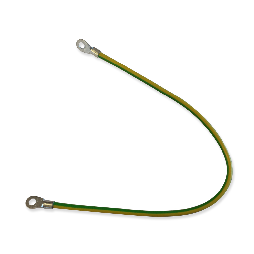 Produktbild BRZ 000 005  -  Erdungskabel mit Ringösen für alle BRA, inkl. Schrauben, Länge = 300mm