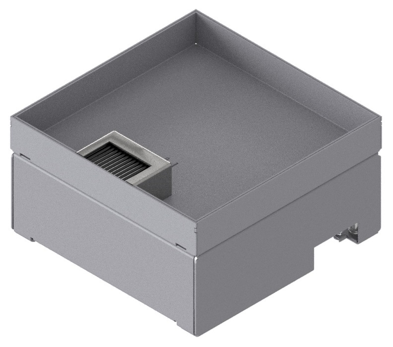 Produktbild UBD 212 302  -  Unterflur-Bodendose UBD 210 inkl. Deckel mit Kante, 30mm Vertiefung und 1 Bürstenauslass