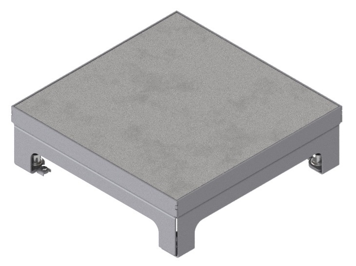 Produktbild UBD 215 202  -  Unterflur-Bodendose UBD 210 small inkl. belegtem Blinddeckel aus Chromstahl, geschliffen