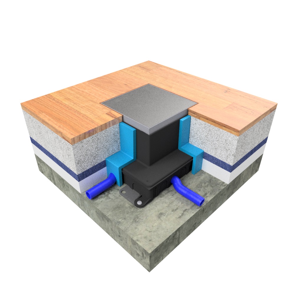 Produktbild UBD 215 202 - Unterflur-Bodendose UBD 210 small inkl. belegtem Blinddeckel aus Chromstahl, geschliffen