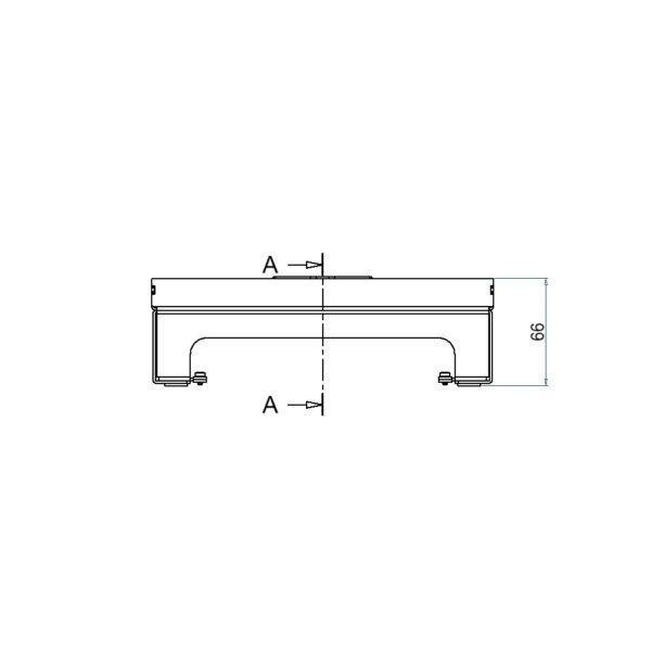 Produktbild UBD 215 205  -  Unterflur-Bodendose UBD 210 small inkl. Deckel mit Kante, geschlossen, 15mm Vertiefung und 1 Schnurauslass