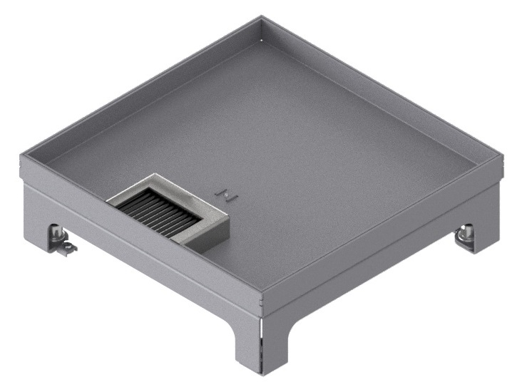 Produktbild UBD 215 206  -  Unterflur-Bodendose UBD 210 small inkl. Deckel mit Kante, 15mm Vertiefung und 1 Bürstenauslass