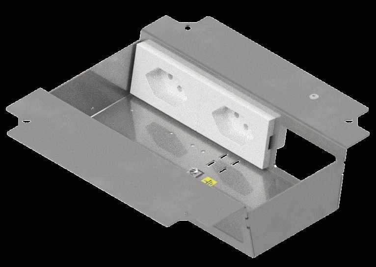 Produktbild UBD 215 228  -  Steckdoseneinsatz für 2x3 FLF, leer, mit 2x T13, weiss