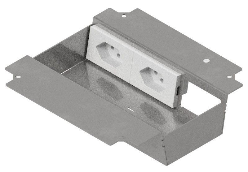 Produktbild UBD 215 228 - Steckdoseneinsatz für 3+2 FLF, leer, mit 2x T13, weiss