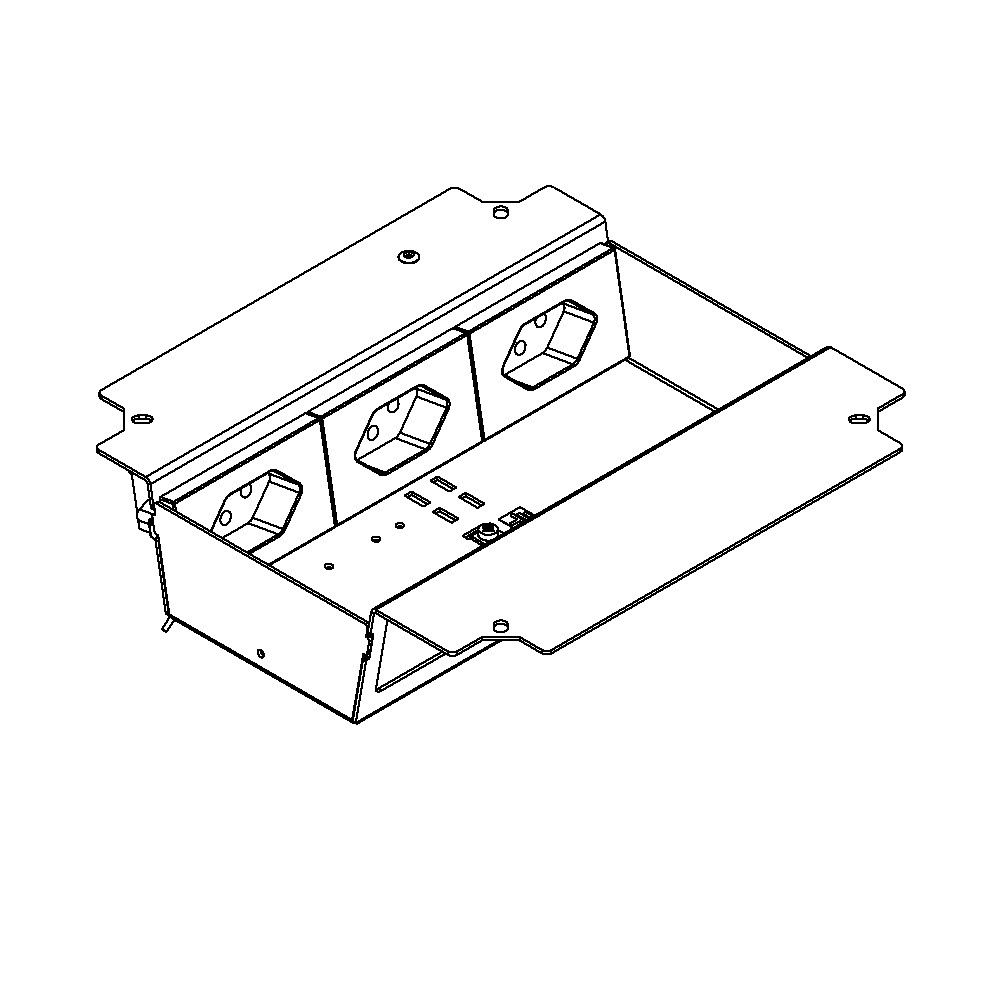 Produktbild UBD 215 229 - Steckdoseneinsatz für 2x3 FLF, leer, mit 2x T13, weiss + 1x T13, schwarz