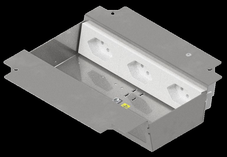 Produktbild UBD 215 230  -  Steckdoseneinsatz für 2x3 FLF, leer, mit 3x 1xT13, weiss