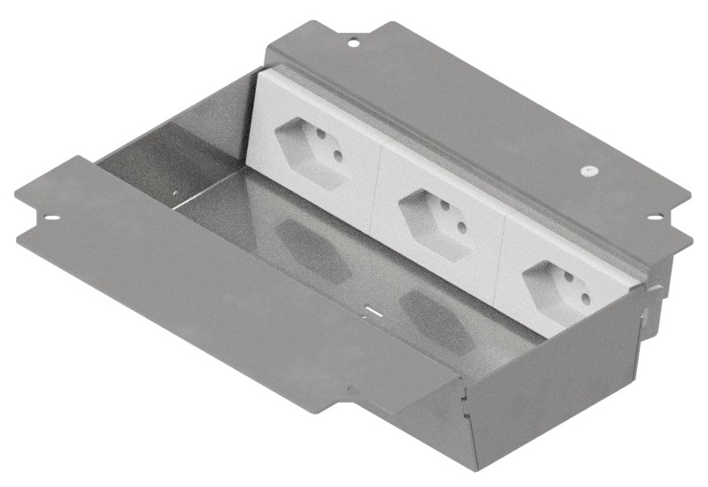 Produktbild UBD 215 230 - Steckdoseneinsatz für 3+2 FLF, leer, mit 3x 1xT13, weiss