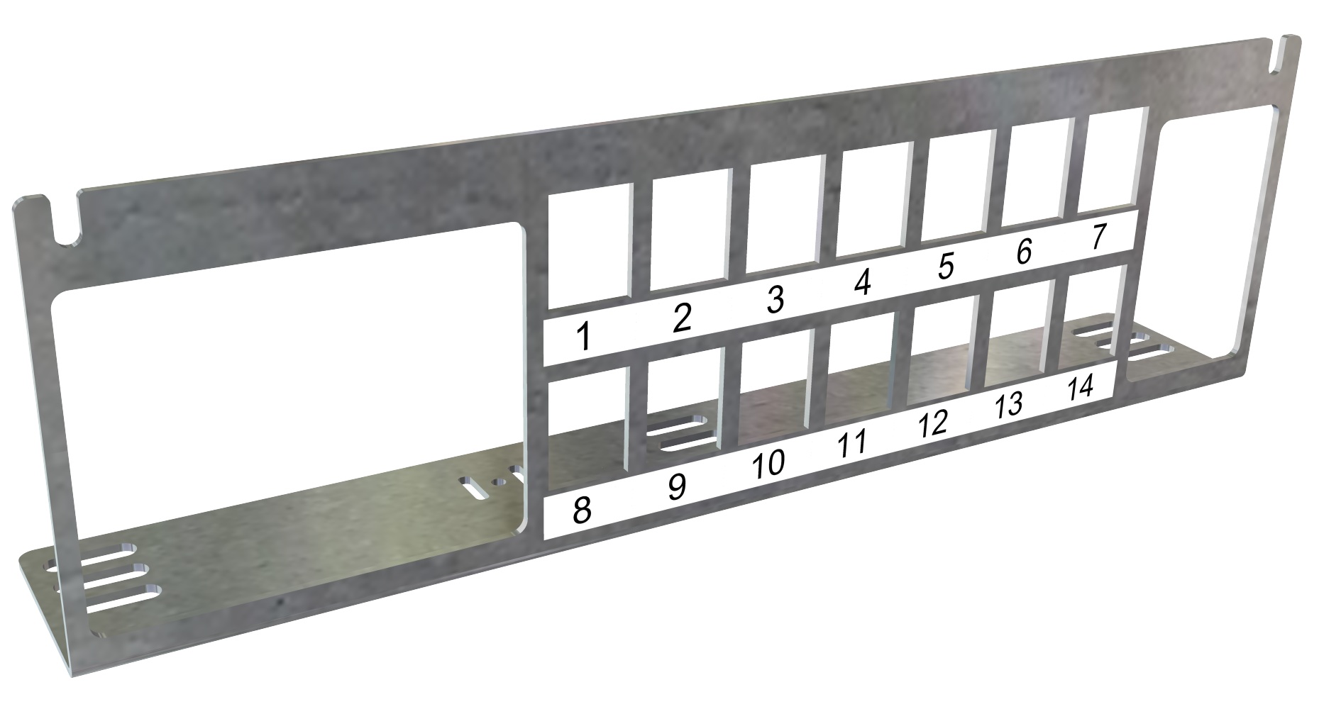 Produktbild MVT 102 143 - Einbau Medienverteiler H74, 14x Keystone, 1x FLF, 1x D-FLF aus SVZ
