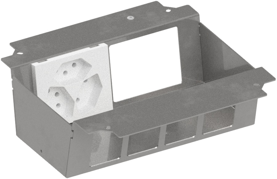 Produktbild UBD 215 249 - Steckdoseneinsatz für 2x4V FLF, leer, mit 1x 3xT13/s, weiss