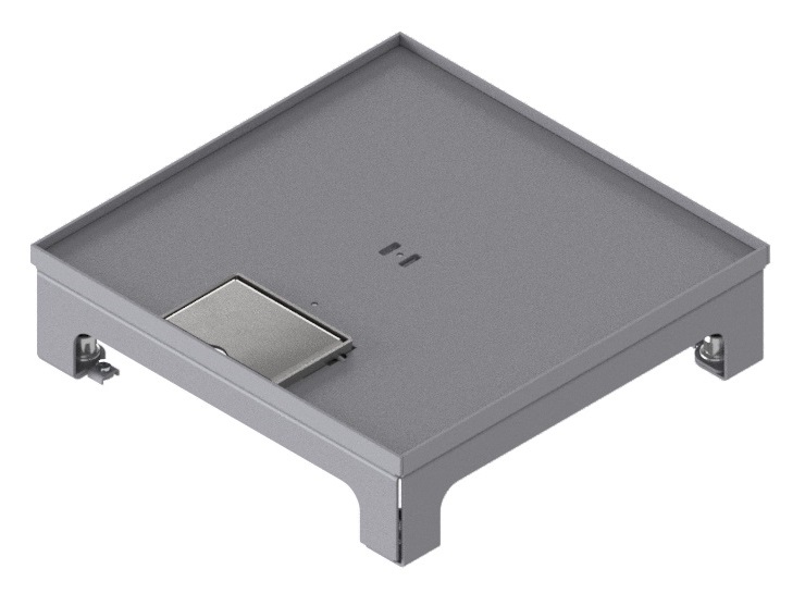 Produktbild UBD 217 051  -  Unterflur-Bodendose UBD 210 small inkl. Deckel, flach (SVZ), ohne Kante, 5mm Vertiefung und 1 Schnurauslass