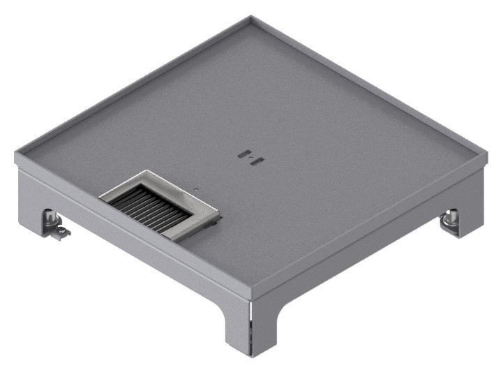 Produktbild UBD 217 052  -  Unterflur-Bodendose UBD 210 small inkl. Deckel, flach (SVZ), ohne Kante, 5mm Vertiefung und 1 Bürstenauslass