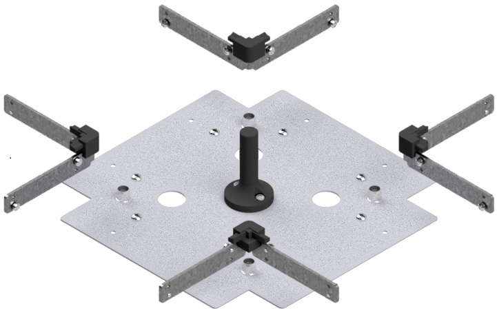Produktbild UBK 200 803.25 - Kreuz-Verbinder zu Unterflur-Bodenkanal UBK 200, 200x80mm