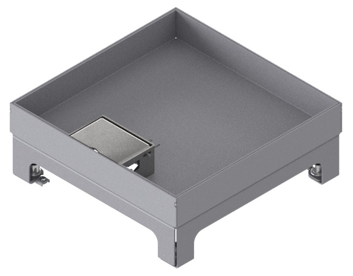 Produktbild UBD 217 301  -  Unterflur-Bodendose UBD 210 small inkl. Deckel mit Kante, 30mm Vertiefung und 1 Schnurauslass