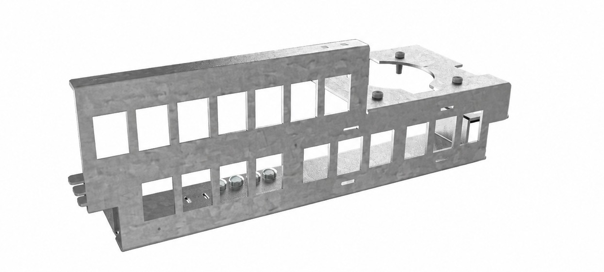 Produktbild MVT 104 180 - Einbau zu Hager Medienverteiler,  17/11x Keystone, 0/2x FLF, für FTTH-Anschlussdose aus SVZ