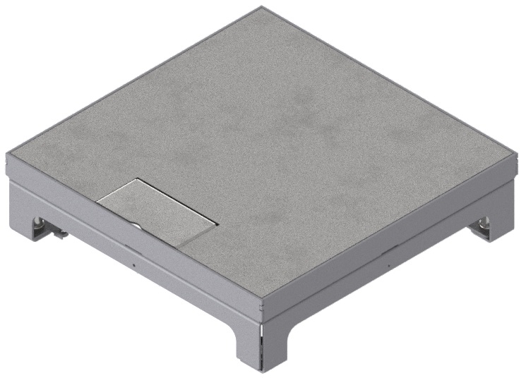 Produktbild UBD 260 249  -  Unterflur-Bodendose UBD 260 inkl. belegtem Deckel aus Chromstahl, geschliffen, mit 1 Schnurauslass