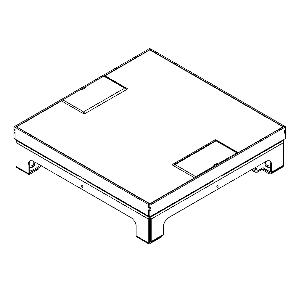 Produktbild UBD 260 250 - Unterflur-Bodendose UBD 260 inkl. belegtem Deckel aus Chromstahl, geschliffen, mit 2 Schnurauslässen