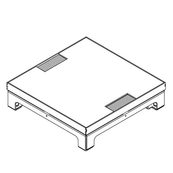 Produktbild UBD 260 252  -  Unterflur-Bodendose UBD 260 inkl. belegtem Deckel aus Chromstahl, geschliffen, mit 2 Bürstenauslässen