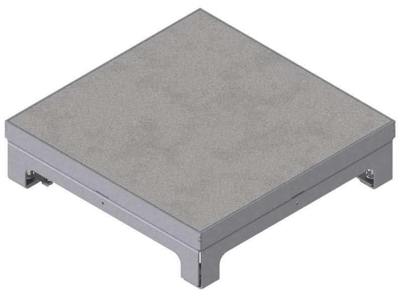 Produktbild UBD 260 253  -  Unterflur-Bodendose UBD 260 inkl. belegtem Blinddeckel aus Chromstahl, geschliffen