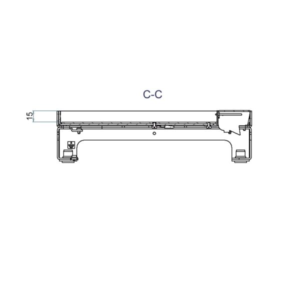 Produktbild UBD 260 255  -  Unterflur-Bodendose UBD 260 inkl. Deckel mit Kante, geschlossen, 15mm Vertiefung und 1 Schnurauslass