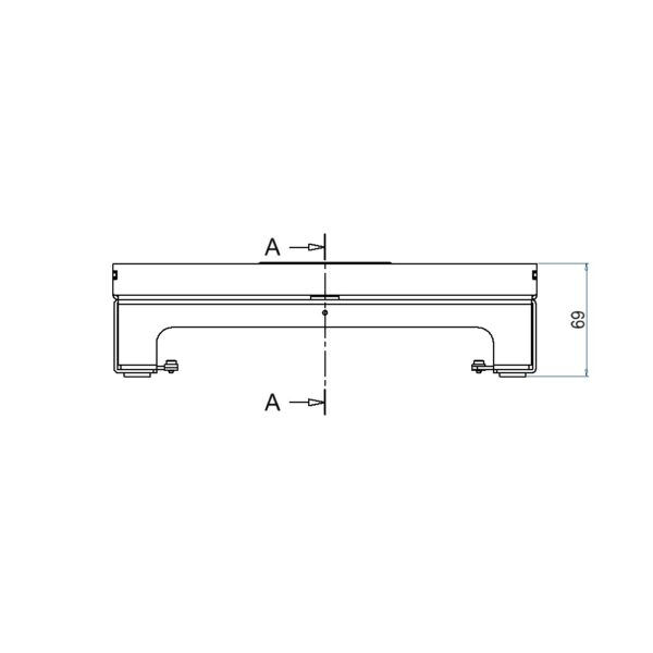 Produktbild UBD 260 255  -  Unterflur-Bodendose UBD 260 inkl. Deckel mit Kante, geschlossen, 15mm Vertiefung und 1 Schnurauslass
