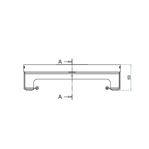 Produktbild UBD 260 256  -  Unterflur-Bodendose UBD 260 inkl. Deckel mit Kante, geschlossen, 15mm Vertiefung und 1 Bürstenauslass