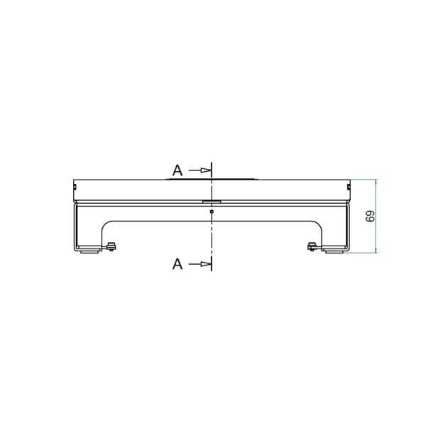 Produktbild UBD 260 257  -  Unterflur-Bodendose UBD 260 inkl. Deckel mit Kante, geschlossen, 15mm Vertiefung und 2 Schnurauslässe