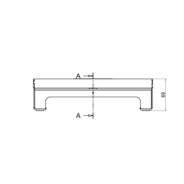 Produktbild UBD 260 258  -  Unterflur-Bodendose UBD 260 inkl. Deckel mit Kante, geschlossen, 15mm Vertiefung und 2 Bürstenauslässe