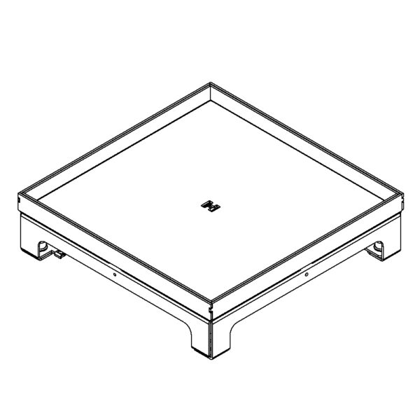 Produktbild UBD 260 259  -  Unterflur-Bodendose UBD 260 inkl. Blinddeckel mit Kante, geschlossen, und 15mm Vertiefung