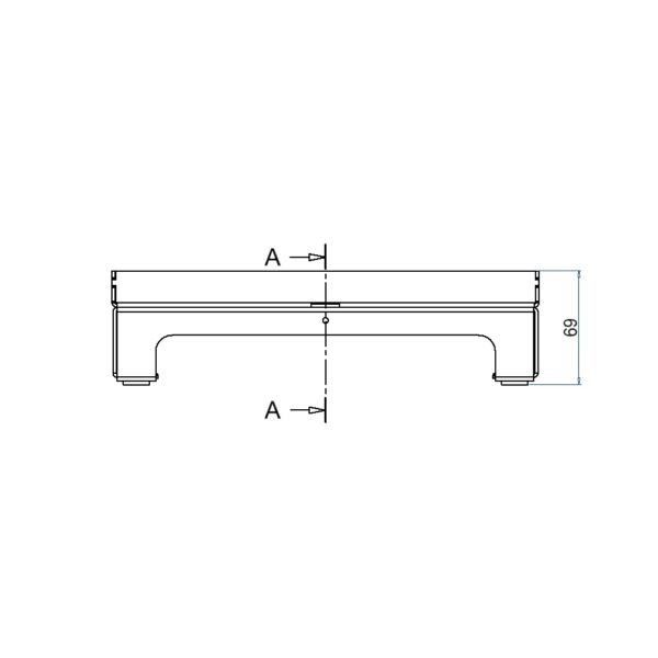 Produktbild UBD 260 259  -  Unterflur-Bodendose UBD 260 inkl. Blinddeckel mit Kante, geschlossen, und 15mm Vertiefung
