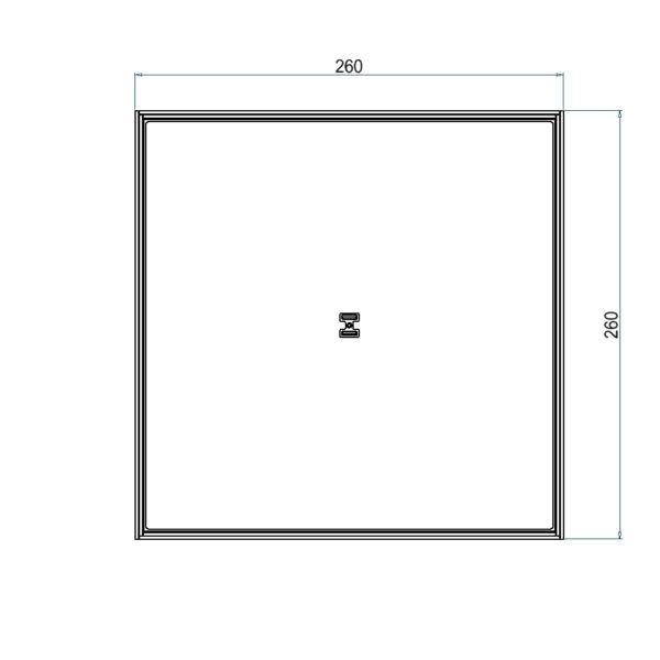 Produktbild UBD 260 259  -  Unterflur-Bodendose UBD 260 inkl. Blinddeckel mit Kante, geschlossen, und 15mm Vertiefung