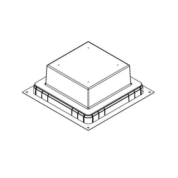 Produktbild UBD 260 283  -  Kunststoff-Einbaubox, schwarz, inkl. Styroporklotz im Inneren, oben: 270x270mm, unten: 420x420mm, H: 150mm